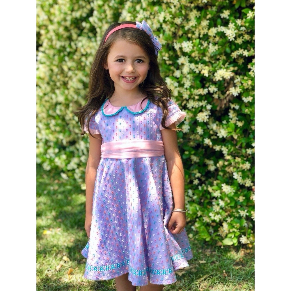 Wildflowers Clothing Co Girls La La Land Purple Pintuck Birthday Dress size 16‎